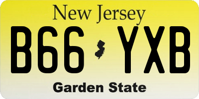 NJ license plate B66YXB