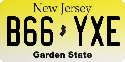 NJ license plate B66YXE