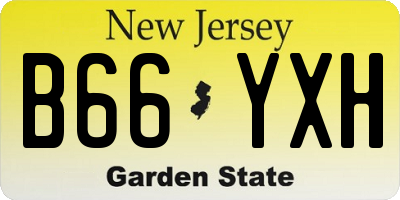 NJ license plate B66YXH