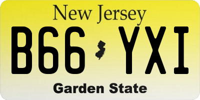 NJ license plate B66YXI