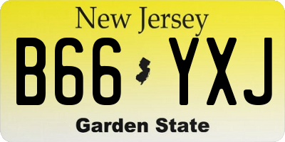 NJ license plate B66YXJ