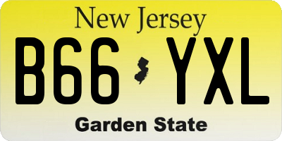NJ license plate B66YXL