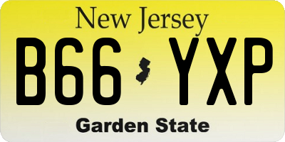 NJ license plate B66YXP