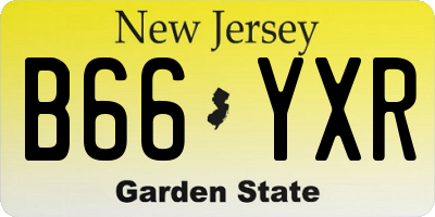 NJ license plate B66YXR