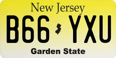 NJ license plate B66YXU