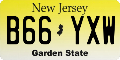 NJ license plate B66YXW