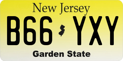 NJ license plate B66YXY