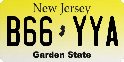 NJ license plate B66YYA