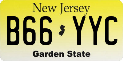 NJ license plate B66YYC