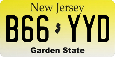 NJ license plate B66YYD
