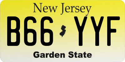 NJ license plate B66YYF