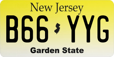 NJ license plate B66YYG