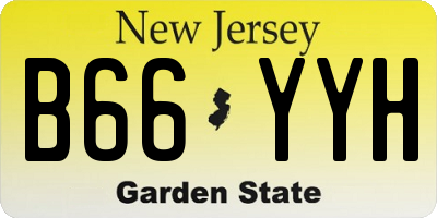 NJ license plate B66YYH