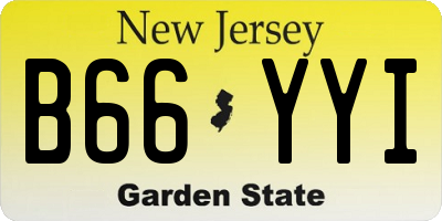 NJ license plate B66YYI
