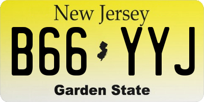 NJ license plate B66YYJ