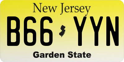 NJ license plate B66YYN