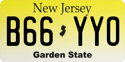 NJ license plate B66YYO
