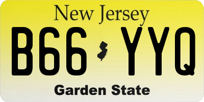 NJ license plate B66YYQ