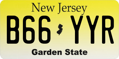 NJ license plate B66YYR