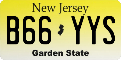 NJ license plate B66YYS