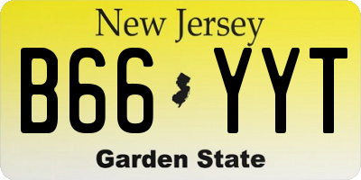 NJ license plate B66YYT