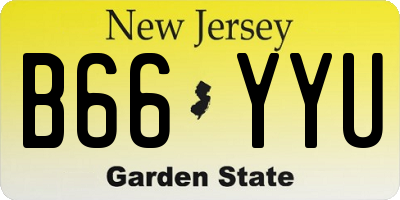 NJ license plate B66YYU