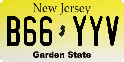 NJ license plate B66YYV