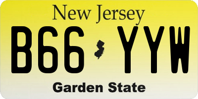 NJ license plate B66YYW