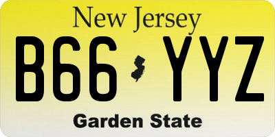 NJ license plate B66YYZ