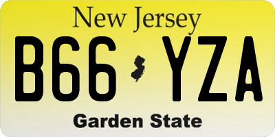 NJ license plate B66YZA