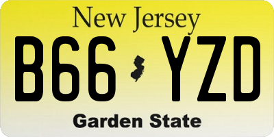 NJ license plate B66YZD