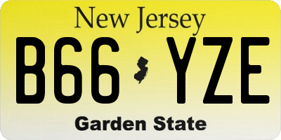 NJ license plate B66YZE