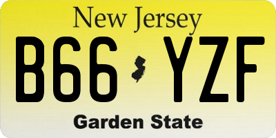 NJ license plate B66YZF