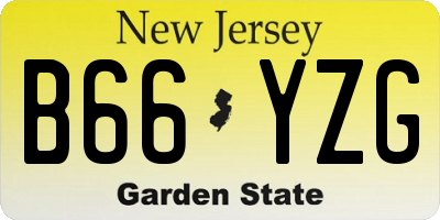 NJ license plate B66YZG