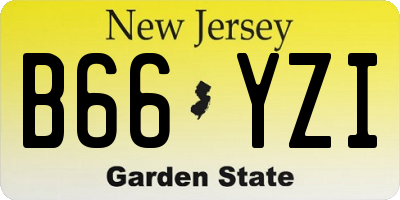NJ license plate B66YZI