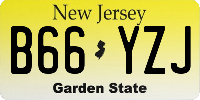 NJ license plate B66YZJ