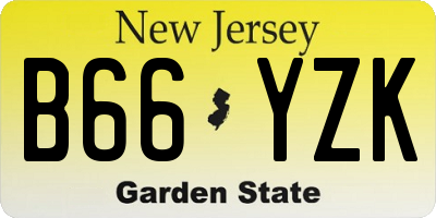 NJ license plate B66YZK