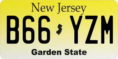 NJ license plate B66YZM