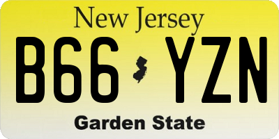 NJ license plate B66YZN