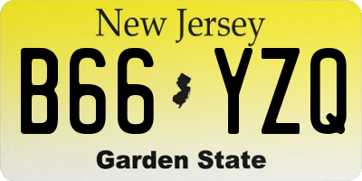 NJ license plate B66YZQ