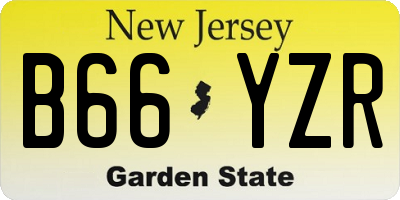 NJ license plate B66YZR