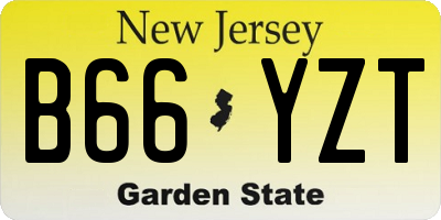 NJ license plate B66YZT