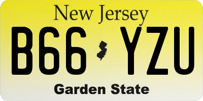 NJ license plate B66YZU