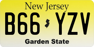 NJ license plate B66YZV