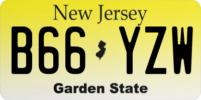 NJ license plate B66YZW
