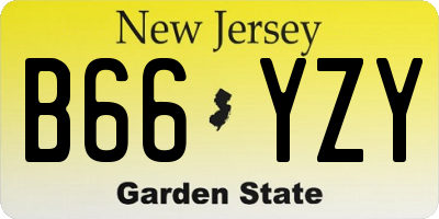 NJ license plate B66YZY
