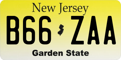 NJ license plate B66ZAA