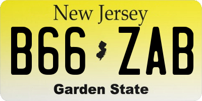 NJ license plate B66ZAB