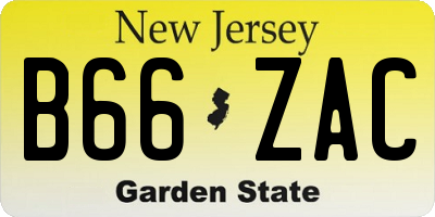 NJ license plate B66ZAC