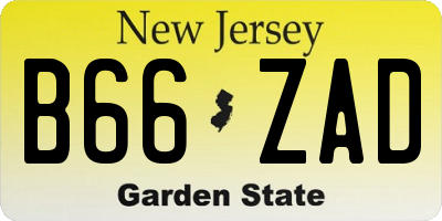 NJ license plate B66ZAD